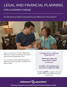 legal and financial planning webinar for alzheimer's disease hollis laidlaw & simon law firm mount kisco westchester new york